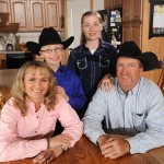 The Bowen family, Tami, her husband Scott and children Brock and Codie are shown at their ranch near Pompeys Pillar. Monday, April 28, 2014.